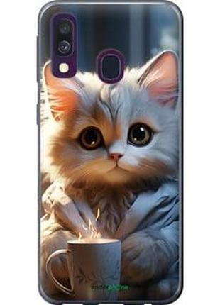 Чехол на samsung galaxy a40 2019 a405f white cat "5646t-1672-2448"