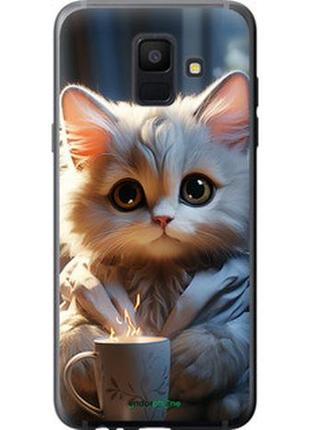 Чохол на samsung galaxy a6 2018 білий кіт "5646u-1480-2448"