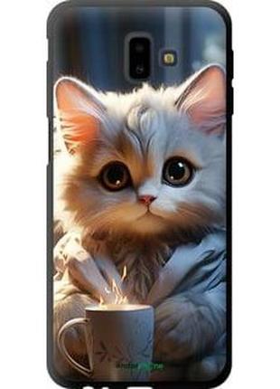 Чехол на samsung galaxy j6 plus 2018 white cat "5646b-1586-2448"