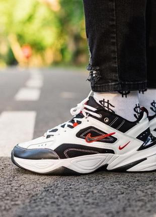 Nike m2k tekno white black red, мужские кроссовки найк1 фото