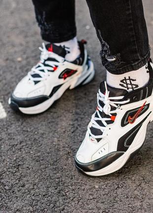 Nike m2k tekno white black red, мужские кроссовки найк2 фото