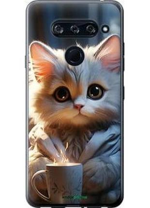 Чехол на lg v40 thinq white cat "5646u-1577-2448"
