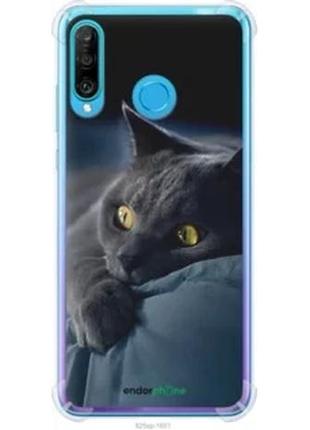 Чехол на huawei p30 lite дымчатый кот "825sp-1651-2448"