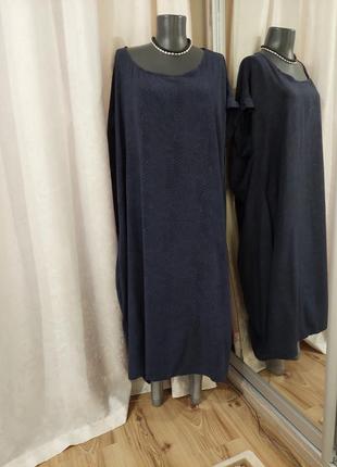 Стильное с карманами и красивой спинкой платье 👗 большого размера италия