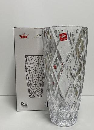 Ваза стеклянная diamond 27.5 см yujing glassware 2754/6902-1