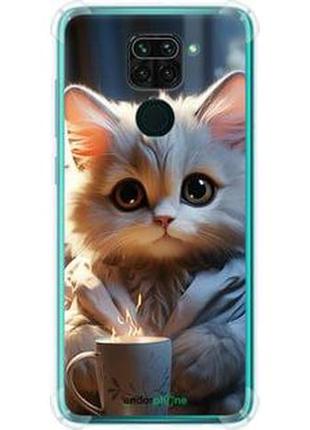 Чохол на xiaomi redmi note 9 білий кіт "5646sp-2017-2448"