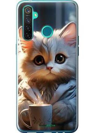 Чехол на realme 5 pro white cat "5646u-1861-2448"