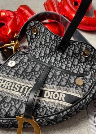 Сумка в стилі christian dior saddle silver monogram жіноча4 фото