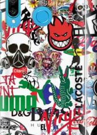 Чохол на huawei p30 lite many different logos "4022m-1651-2448"
