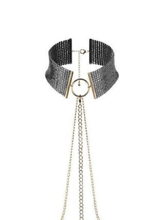Ожерелье-воротник bijoux indiscrets desir metallique collar - black2 фото