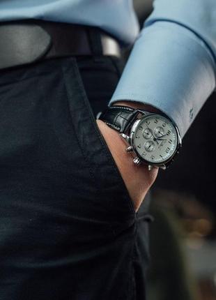Механічний годинник jaragar elite white, чоловічі, дата і день тижня, автозавод, d c3 фото