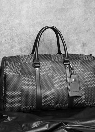 Стильна чоловіча міська сумка на плече, велика і містка дорожня сумка для ручної поклажі з ручкою1 фото