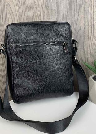 Мужская кожаная сумка барсетка + кожаный ремень + кошелек портмоне из натуральной кожи, подарочный набор 3 в 13 фото