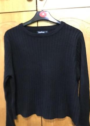 Укорочений светр чорний розмір 46 (м)3 фото