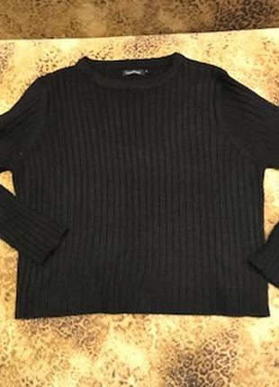 Укорочений светр чорний розмір 46 (м)2 фото