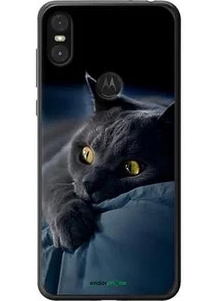 Чохол на motorola one димчастий кіт "825t-1589-2448"