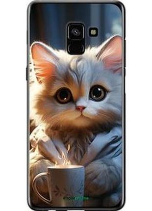 Чехол на samsung galaxy a8 plus 2018 a730f white cat "5646t-1345-2448"