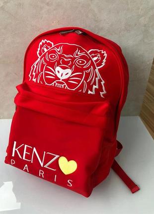 Стильний рюкзак kenzo в червоному кольорі з вишивкою – втілення комфорту та елегантності в наявностi