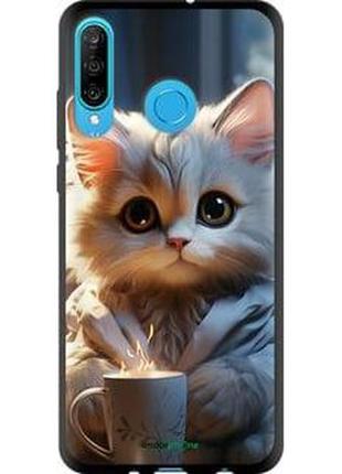 Чехол на huawei p30 lite white cat "5646b-1651-2448"