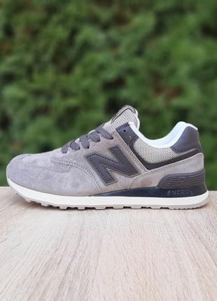 Женские летние замшевые кроссовки new balance 574 бежевые с коричневым кроссовки нюбеланс отличного качества7 фото