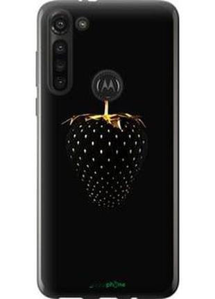 Чехол на motorola g8 power черная клубника "3585u-1940-2448"