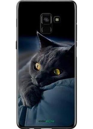 Чехол на samsung galaxy a8 plus 2018 a730f дымчатый кот "825t-1345-2448"