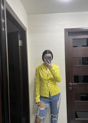 Желтый пиджак блейзер3 фото