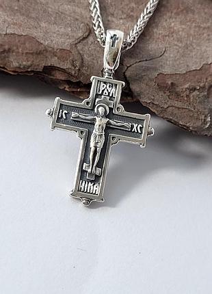 Серебряный крестик крест с распятием черненное серебро 925 пробы 35008ч 1.90г3 фото