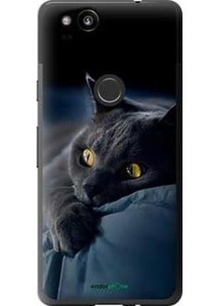 Чехол на google pixel 2 дымчатый кот "825u-1075-2448"