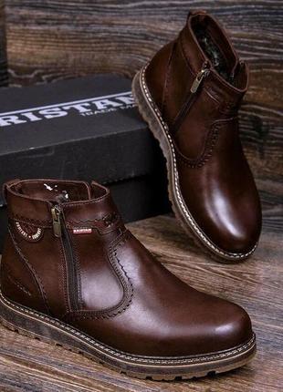 Чоловічі зимові шкіряні черевики високої якості