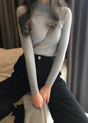 Гольф водолазка в рубчик2 фото