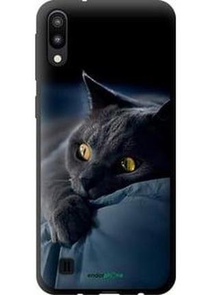 Чехол на samsung galaxy m10 дымчатый кот "825b-1661-2448"