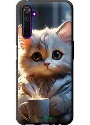 Чехол на realme 6 pro white cat "5646b-1893-2448"