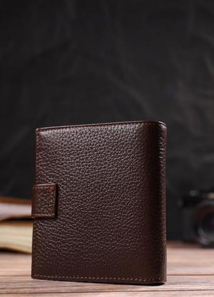 Універсальний чоловічий гаманець із натуральної зернистої шкіри canpellini 21744 коричневий8 фото