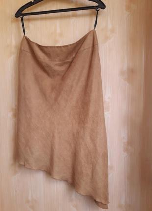 Стильная замшевая юбка под замш косой срез dorothy perkins xl2 фото