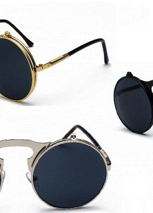 Новинка мужчинам и женщинам  винтаж круглые подьемный объектив солнцезащитные очки 3 цвета оправы1 фото