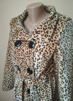 Леопардовое пальто пиджак размер 44.7 фото