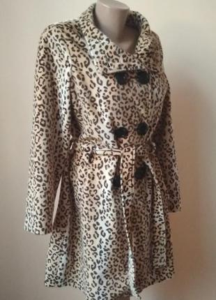 Леопардовое пальто пиджак размер 44.3 фото