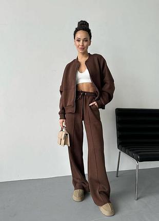 Спортивный костюм клеш zara оверсайз костюм зип кофта штаны палаццо