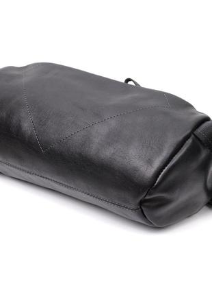 Оригинальная сумка через плече из натуральной кожи grande pelle 11649 черная3 фото