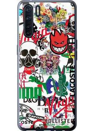 Чехол на oppo a91 many different logos "4022u-1884-2448"