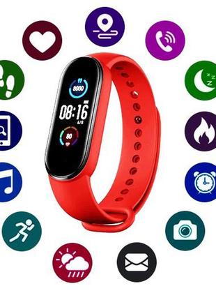 Smart watch m5 красные , женский фитнес браслет, смарт часы наручные, умные zm-968 часы smart3 фото