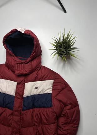 Зимняя куртка утепленная пуховик синтипон красный м размер с капюшоном8 фото