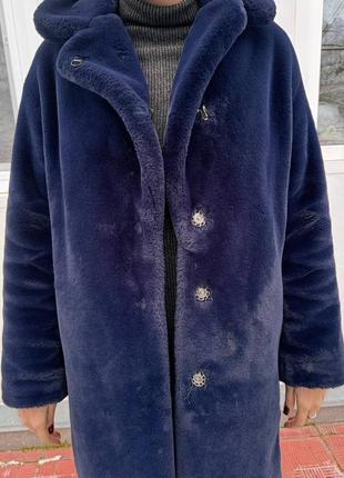 Жіноче зимове пальто revelin, розмір l, синій3 фото