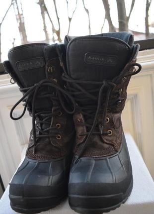 Замшевые зимние ботинки сноубутсы валенки калоша прорезиненные kamik waterproof thinsulate р. 425 фото