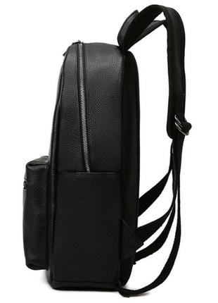 Большой женский кожаный городской рюкзак из натуральной кожи черный5 фото