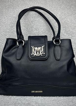 Love moschino handbag оригинальная кожаная сумка москино