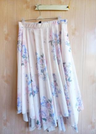 Шикарная легкая невесомая юбка миди нежная романтическая в цветы2 фото