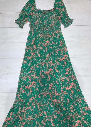 Длинное платье платье в цветочный принт вискозное next 10 38 s-m1 фото