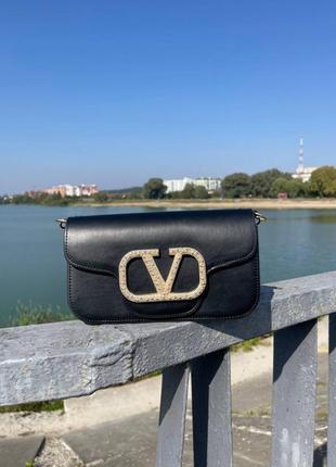 Жіноча сумка valentino 24 х 14 х 7 black5 фото